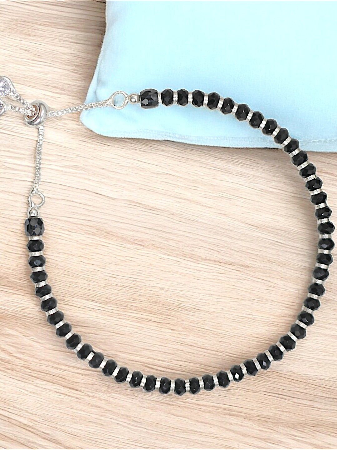 

Taraash 925 Sterling Silver Evil Eye Beaded Wraparound Bracelet