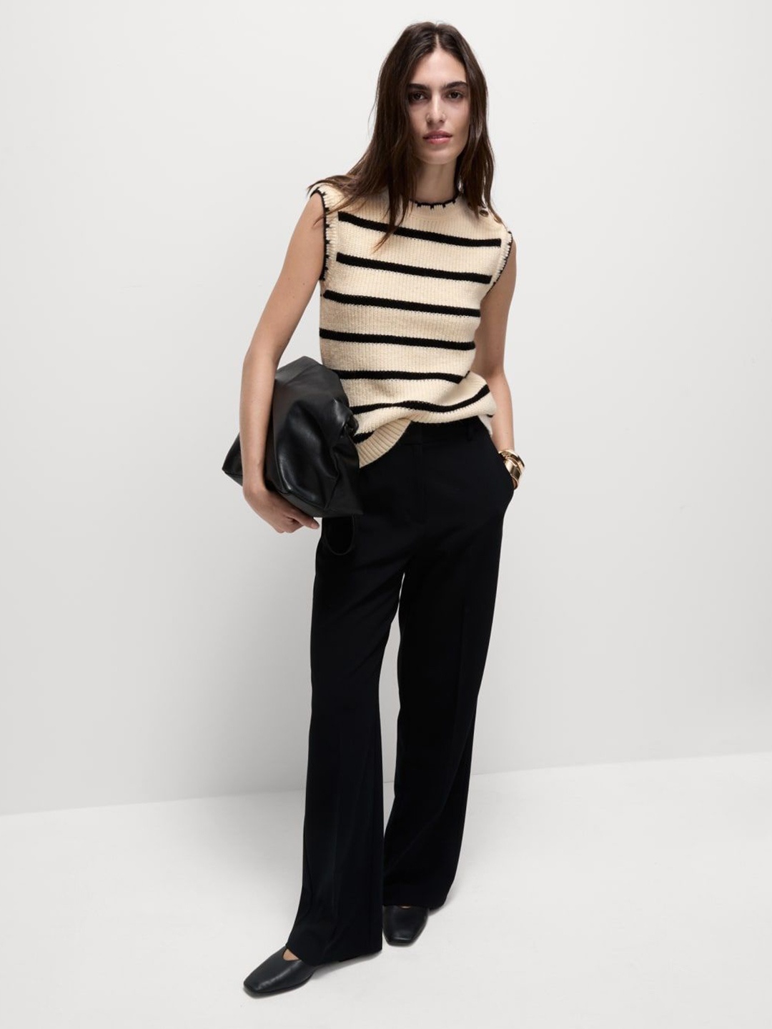 

Marks & Spencer Women Striped Pullover, Beige