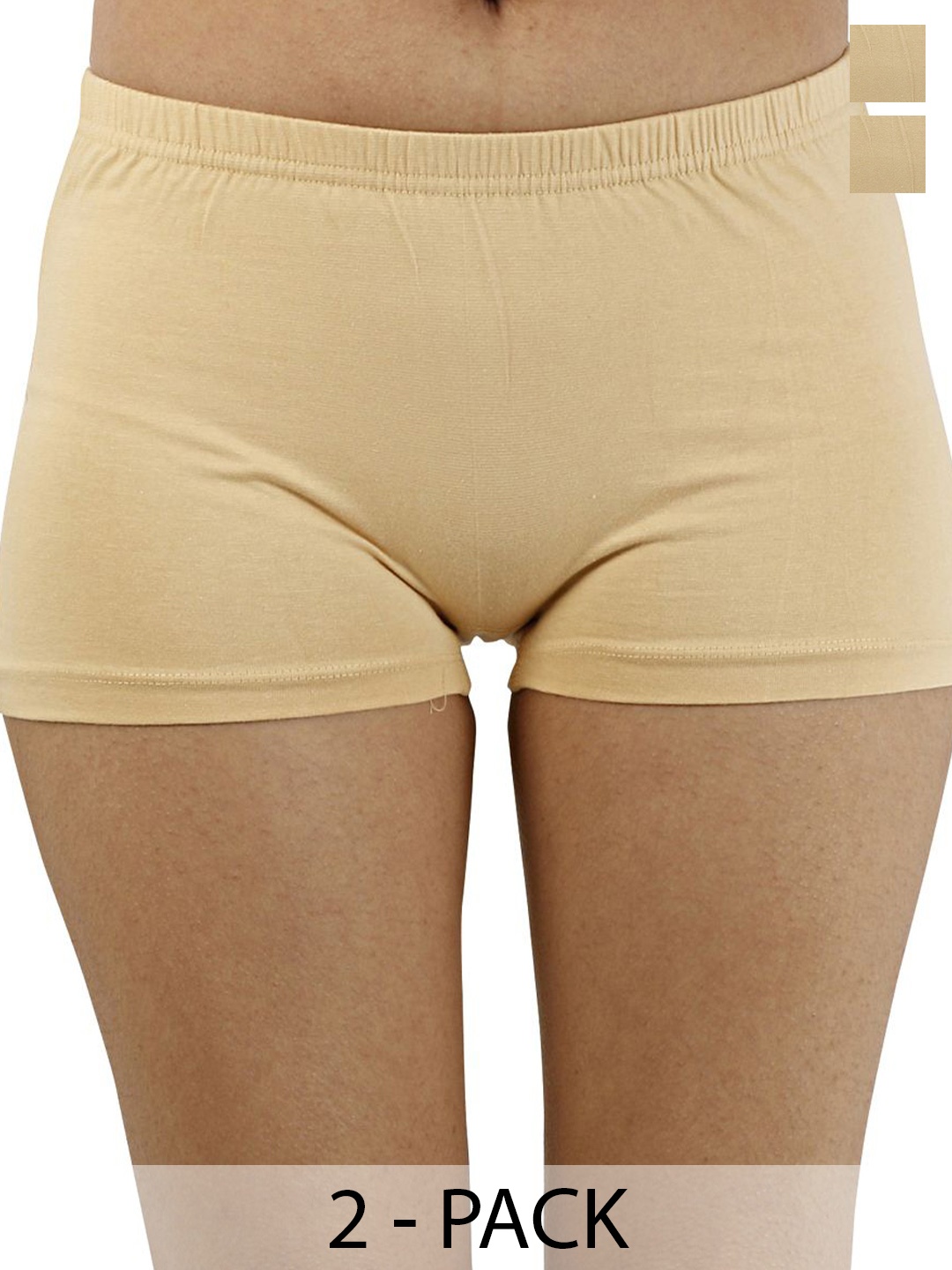 

Diving Deep Women Pack of 2 Boy Shorts Briefs, Beige