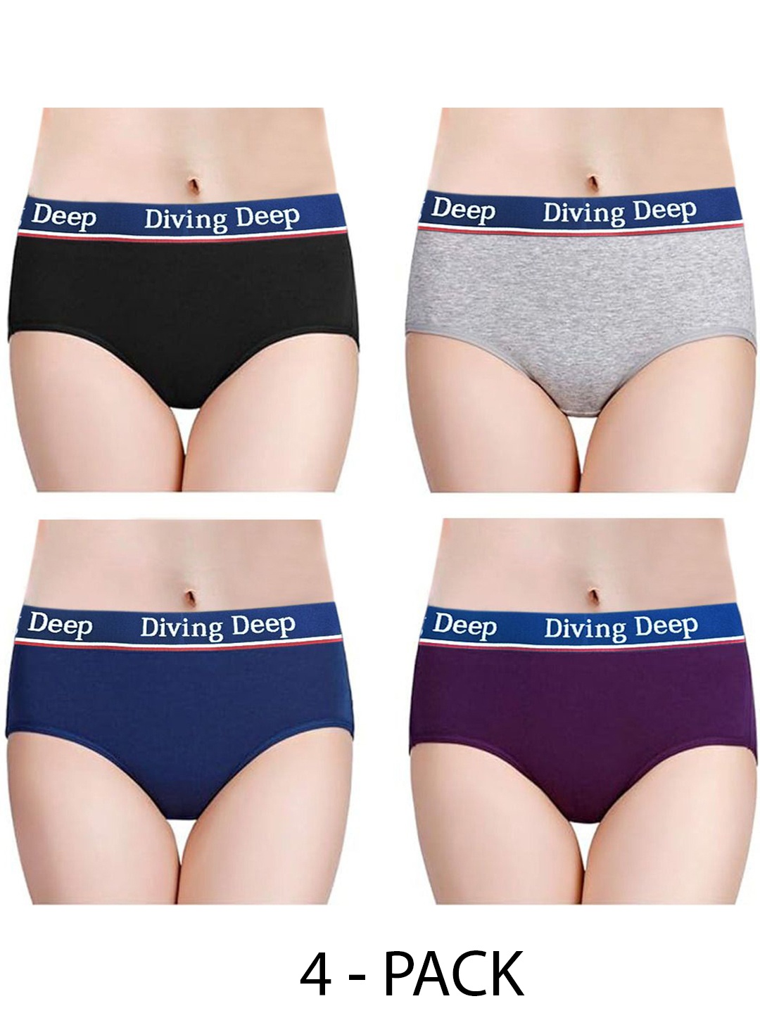 

Diving Deep Pack of 4 Hipster Briefs, Multi