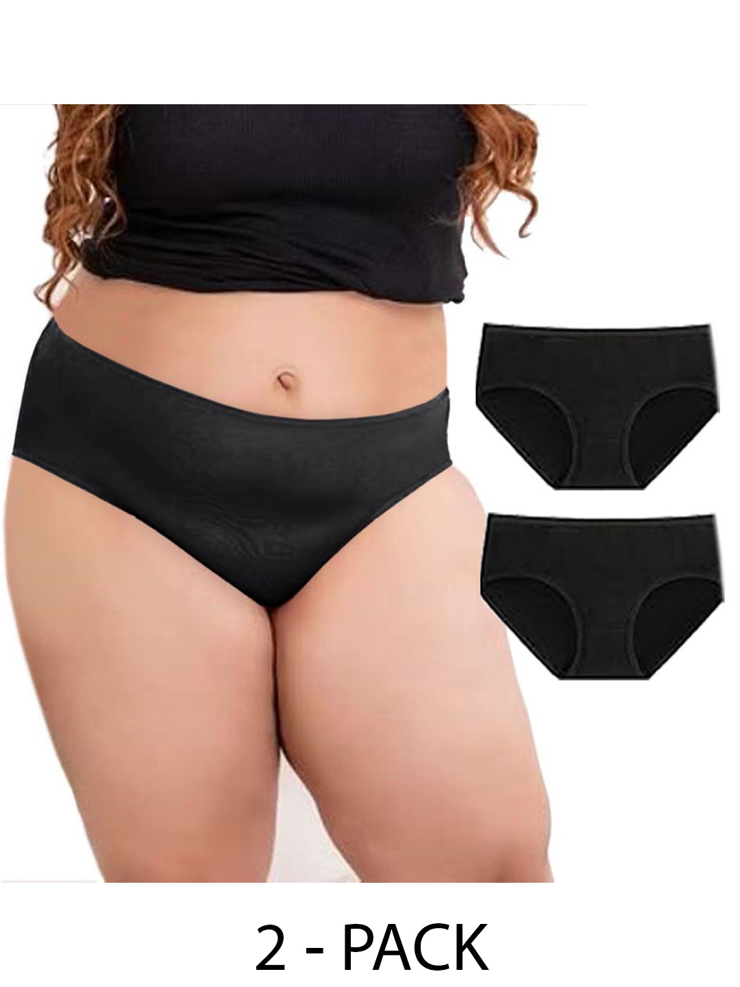 

Diving Deep Pack of 2 Hipster Briefs, Black