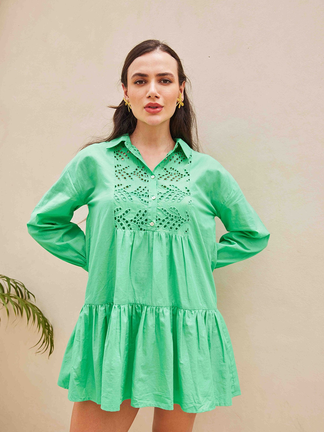 

House of Sal Bell Sleeve A-Line Dress, Multi