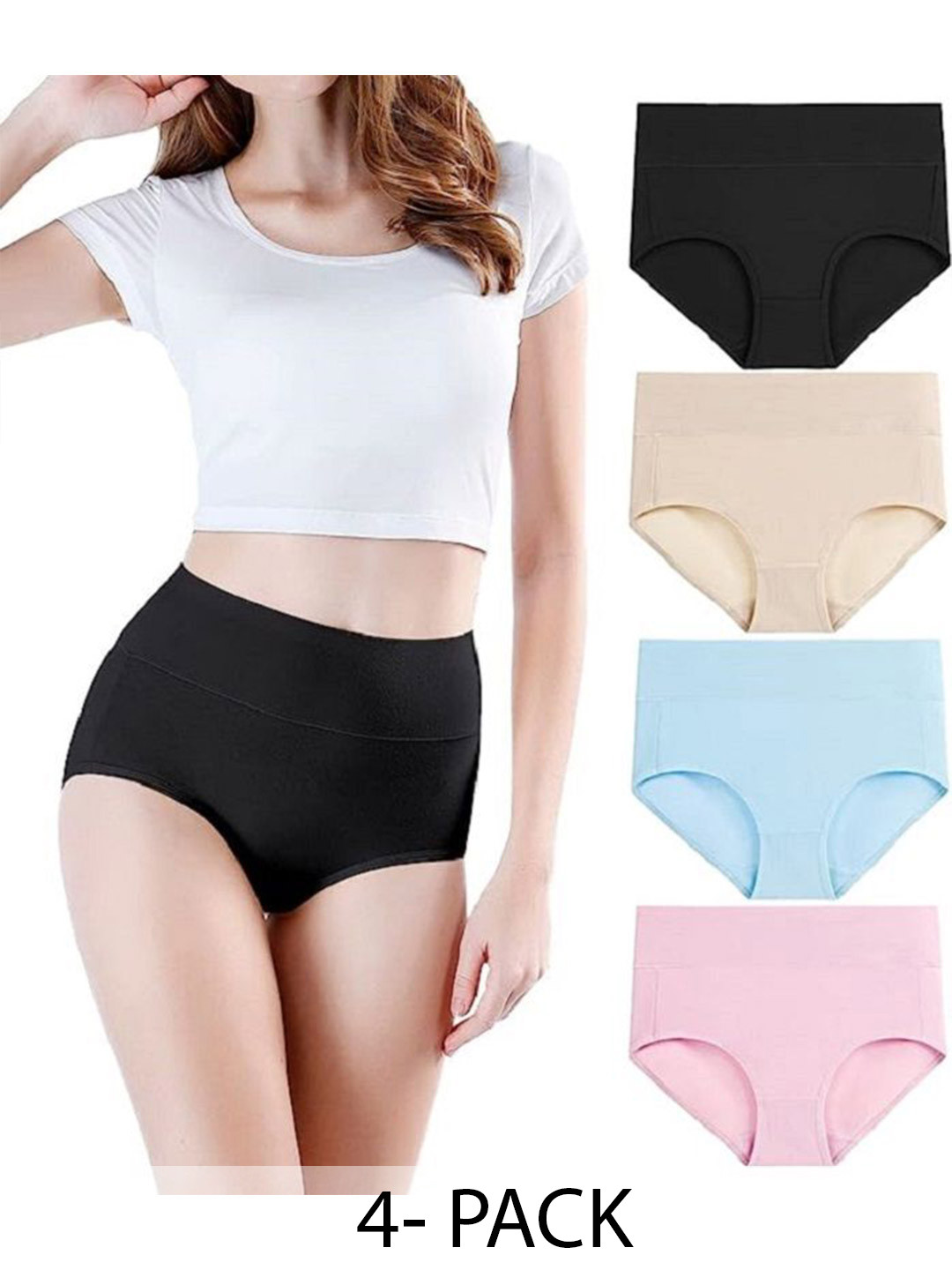 

Diving Deep Women Pack of 4 Cotton Hipster Briefs, Assorted