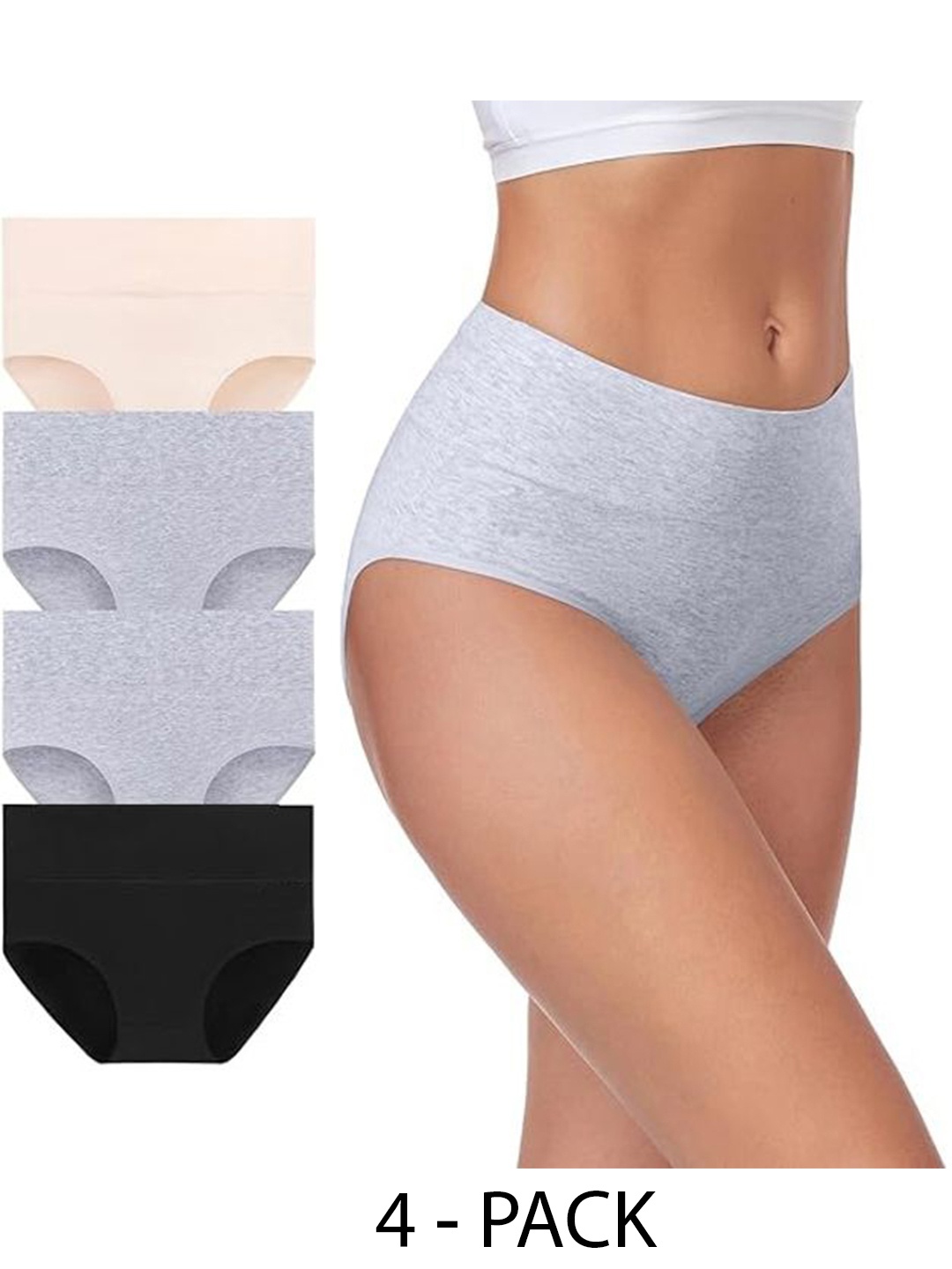 

Diving Deep Women Pack of 4 Cotton Hipster Briefs, Assorted