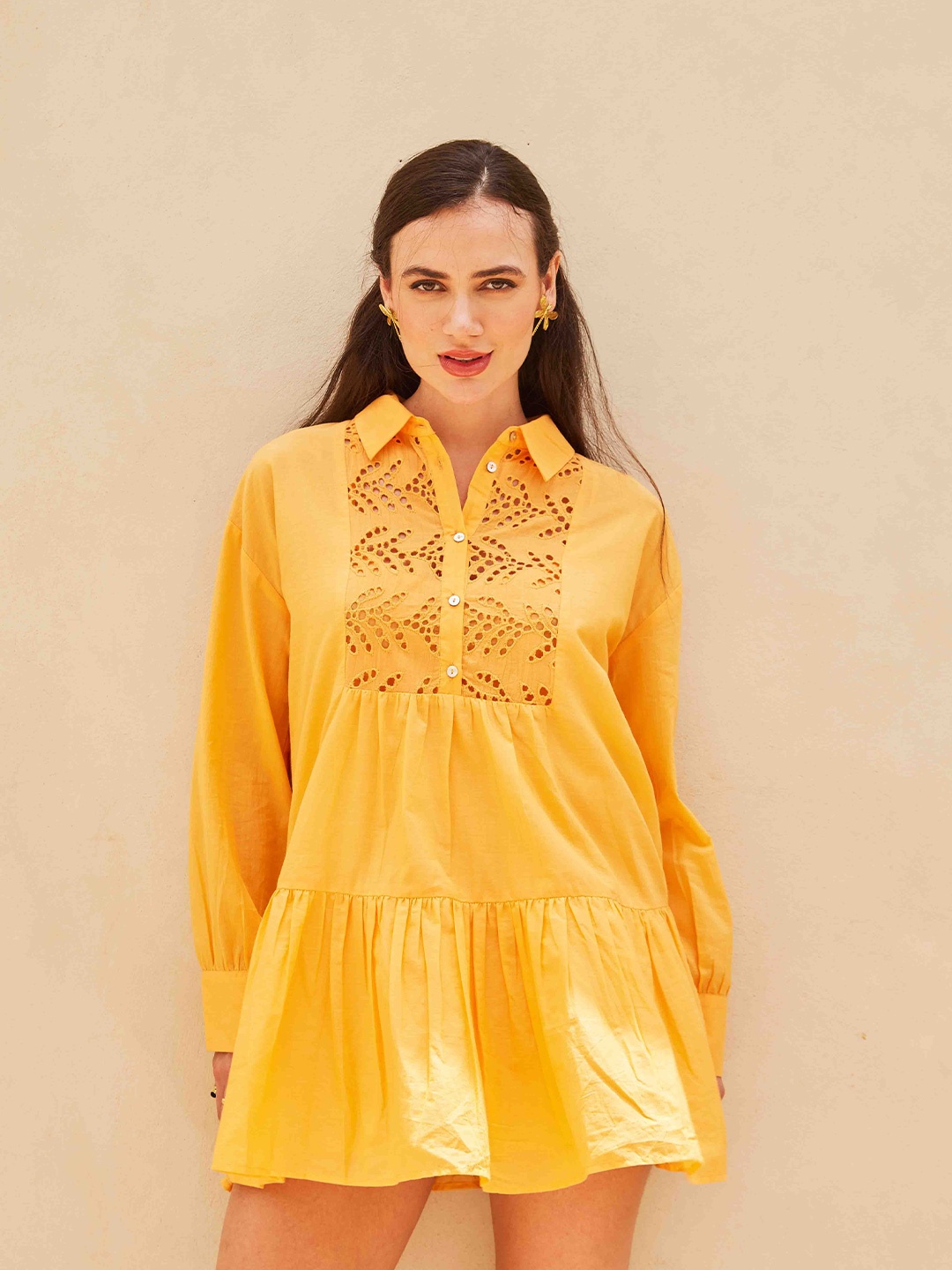

House of Sal Bell Sleeve A-Line Dress, Multi