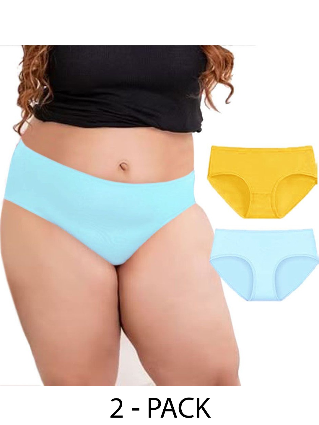 

Diving Deep Women Plus Size Pack Of 2 Cotton Hipster Briefs, Assorted