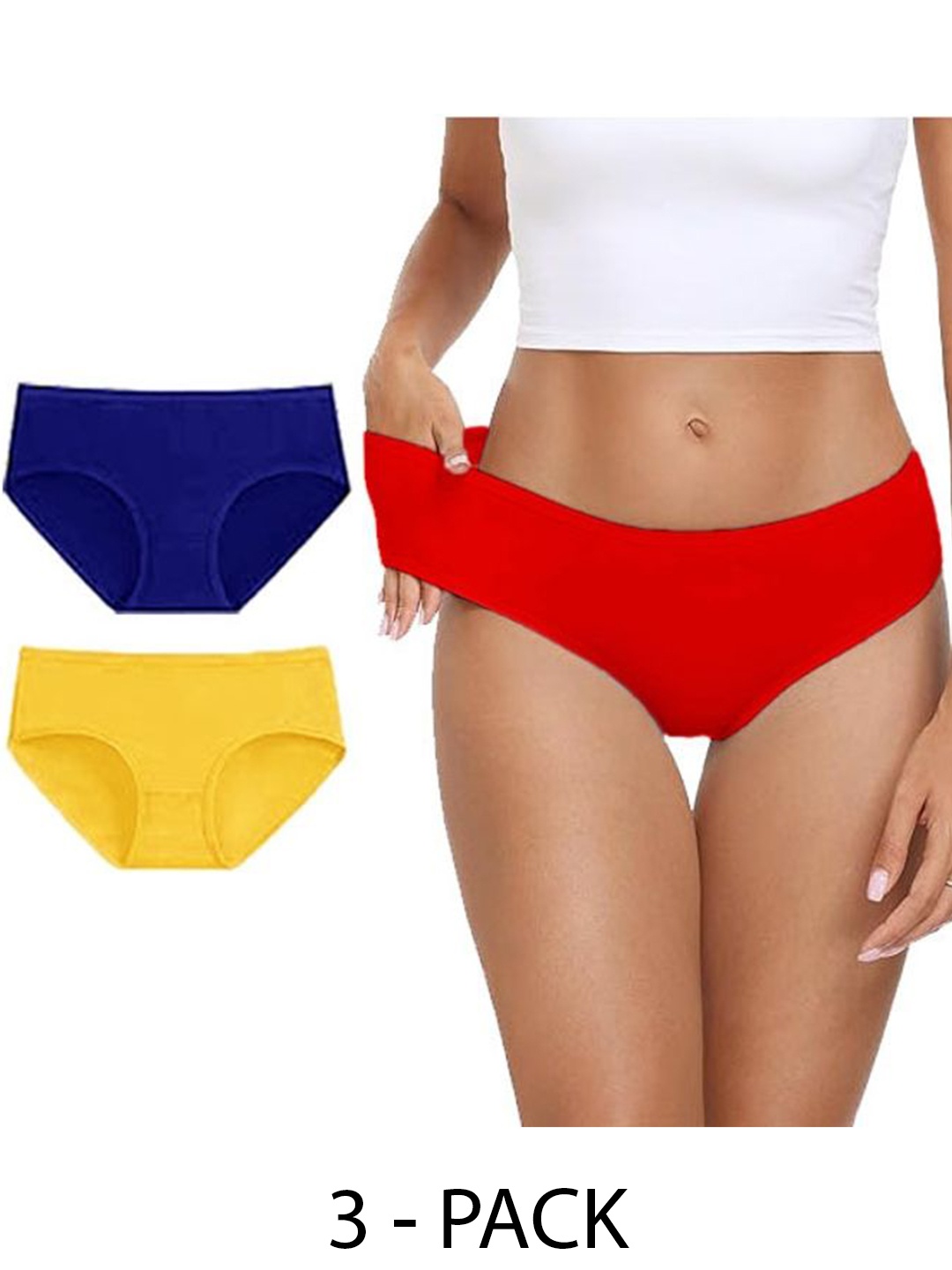 

Diving Deep Women Plus Size Pack of 3 Cotton Hipster Briefs, Assorted