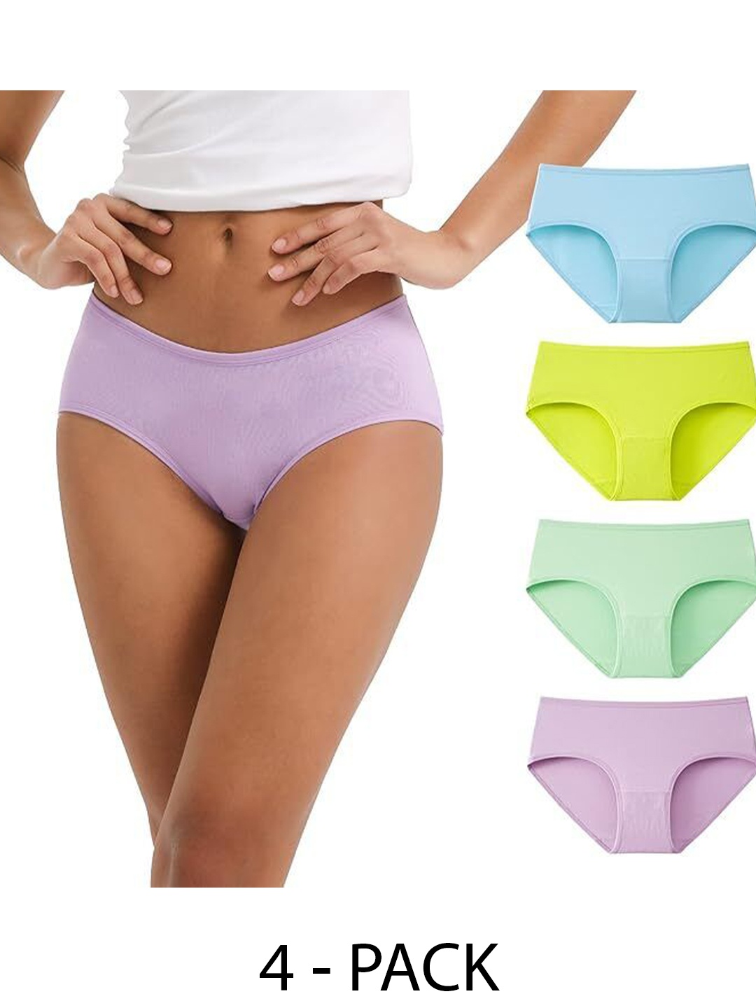 

Diving Deep Women Pack of 4 Hipster Briefs, Blue