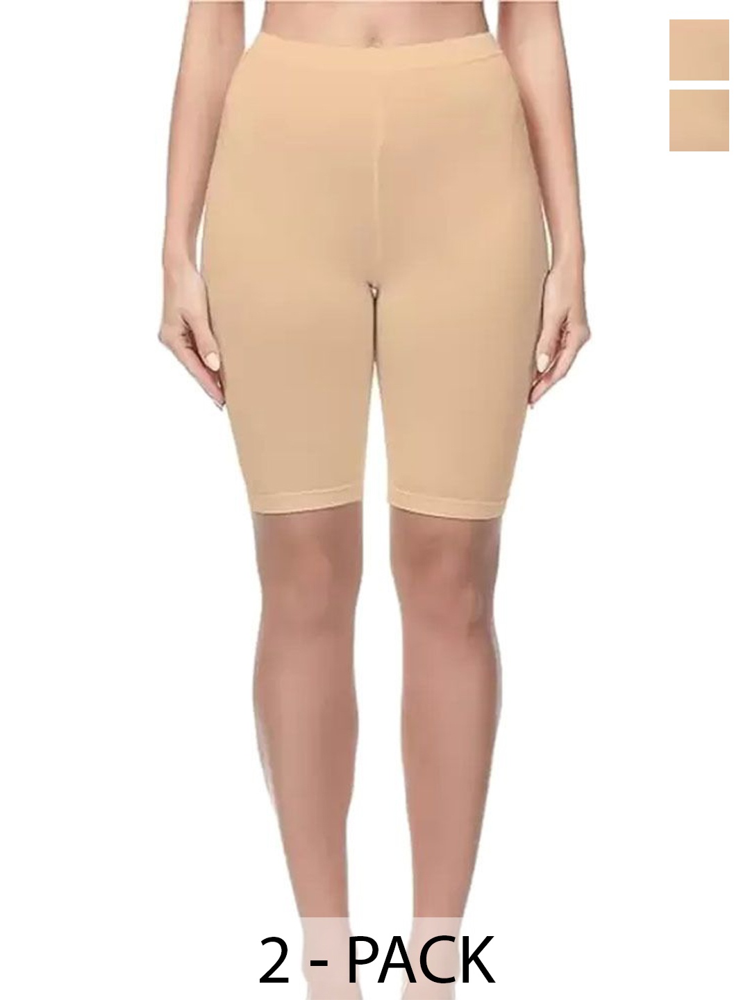 

Diving Deep Women Pack of 2 Cotton Mid-Rise Boy Shorts Briefs, Beige