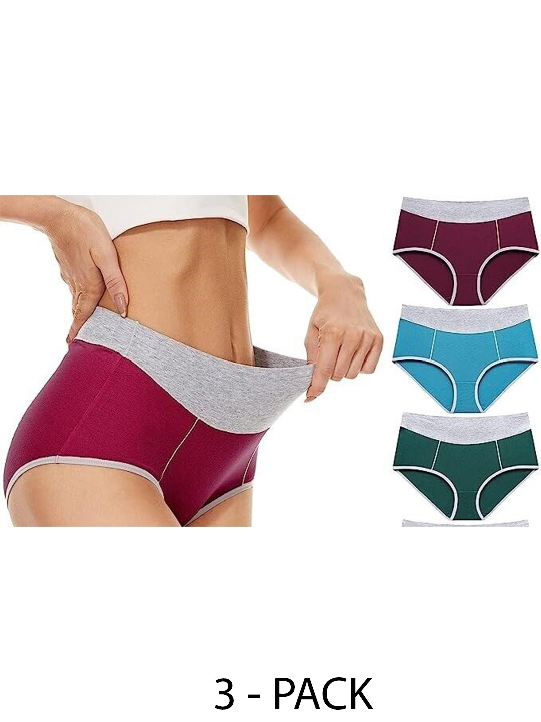 

Diving Deep Women Pack of 3 Cotton Assorted Hipster Briefs