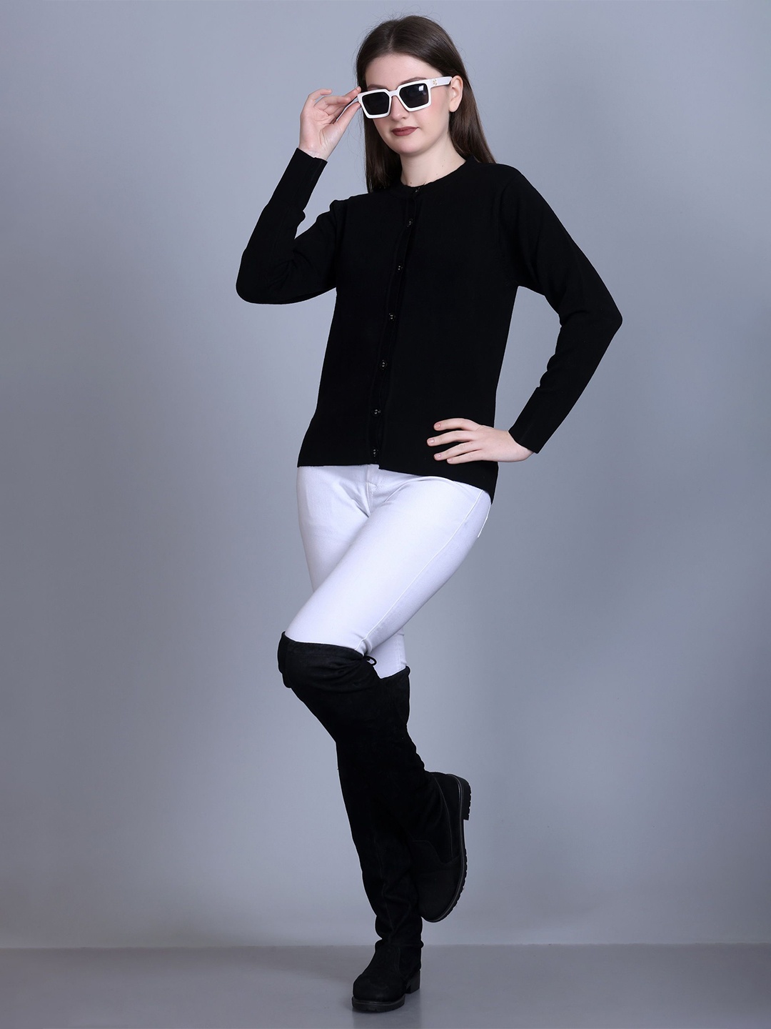 

GLAMAZE Women Cardigan, Black