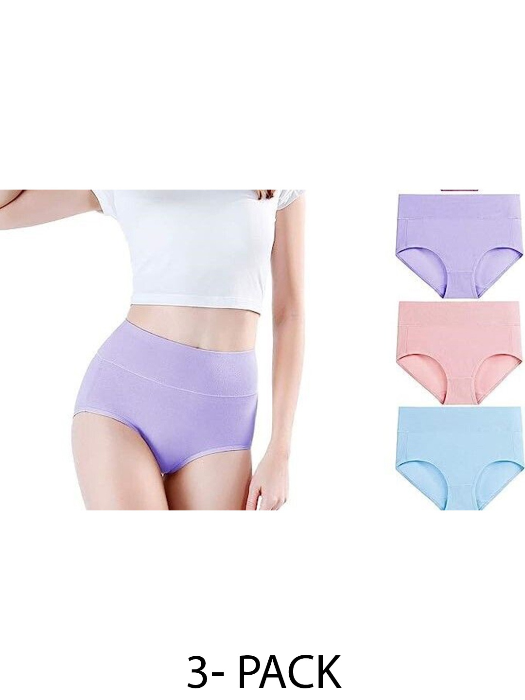 

Diving Deep Women Pack of 3 Cotton Hipster Briefs, Purple
