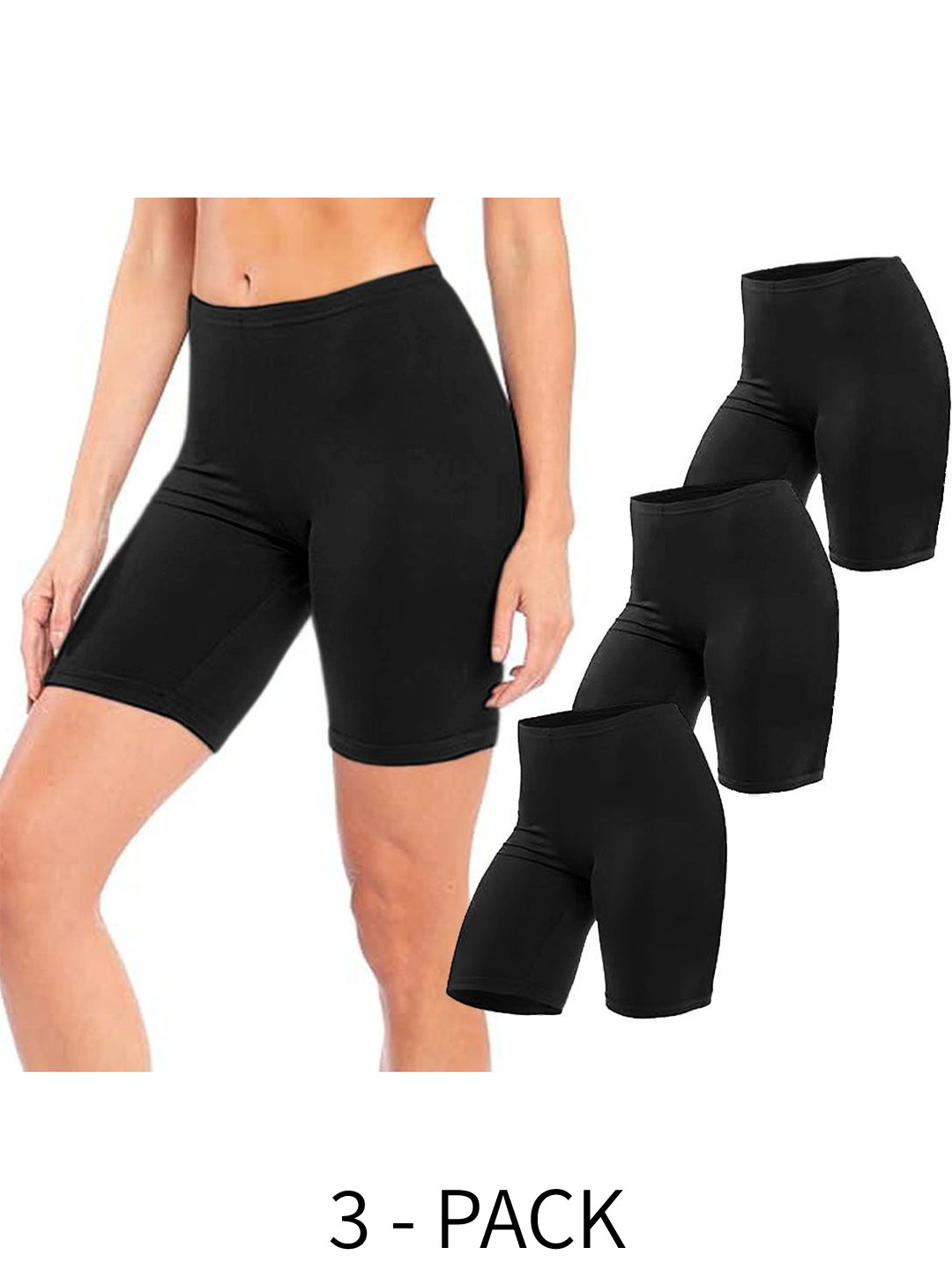 

Diving Deep Women Pack of 3 Cotton Boy Shorts Briefs, Black