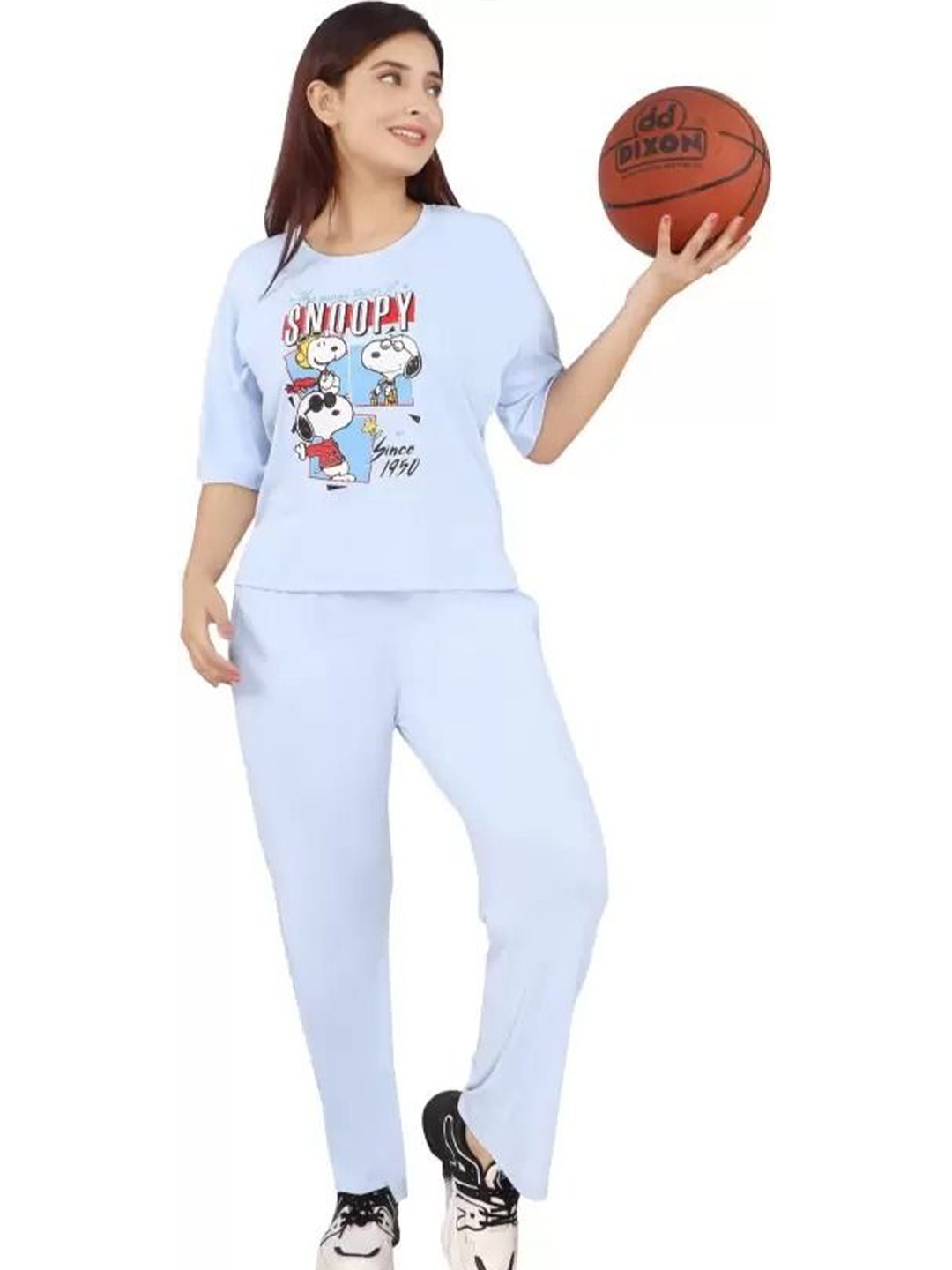 

CLINT Graphic Printed Round Neck T-Shirt With Pyjama, Blue