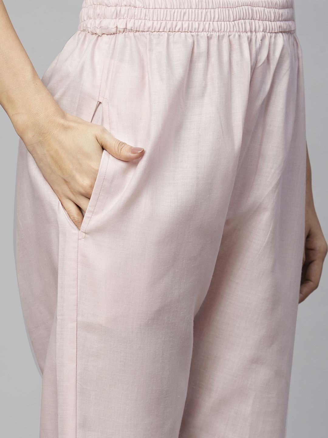 

Moda Rapido Ethnic Motifs Printed Round Neck Pure Cotton Kurta And Trouser And Dupatta, Beige
