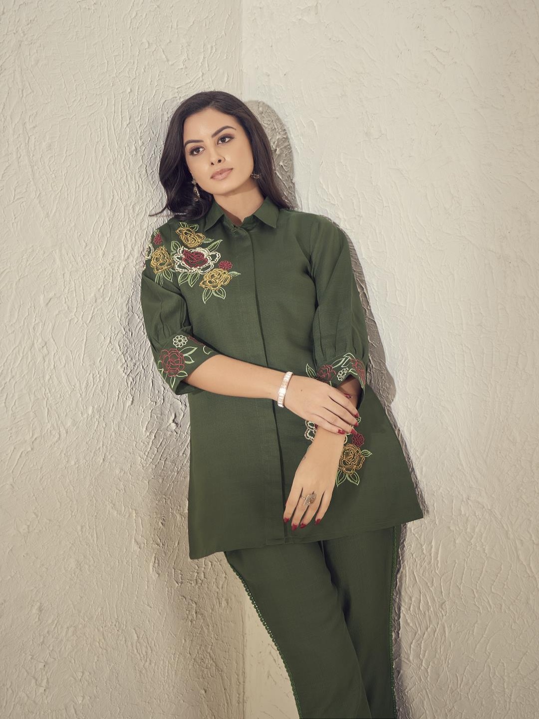 

Varanga Tunic With Trousers Co-Ords, Coffee brown