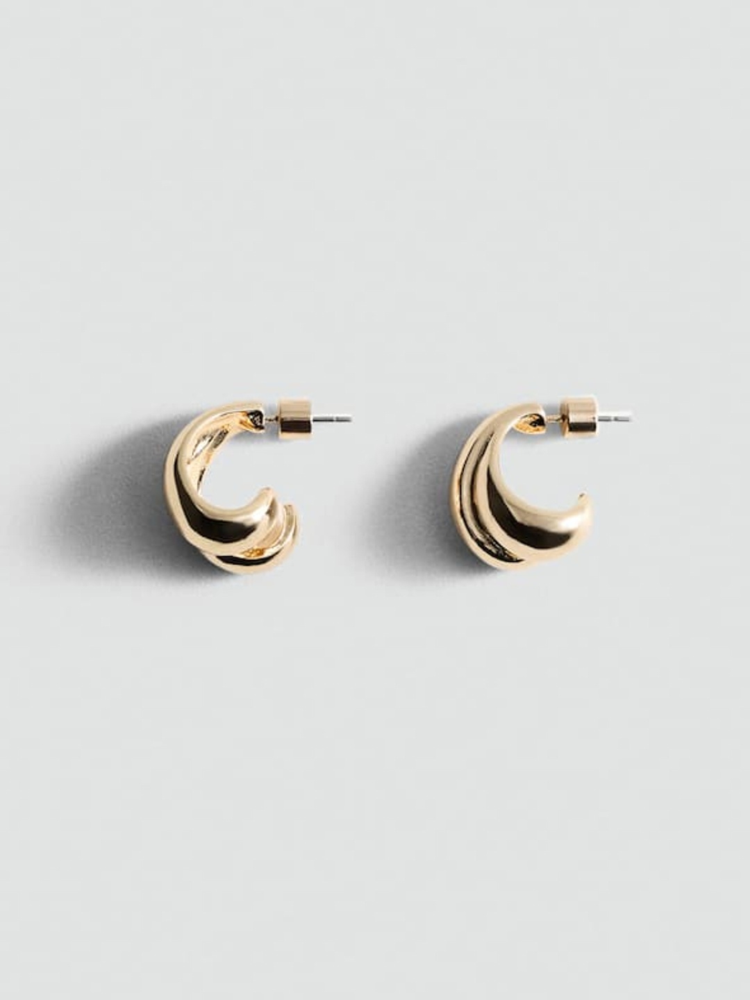 

MANGO Contemporary Half Hoop Earrings, Gold