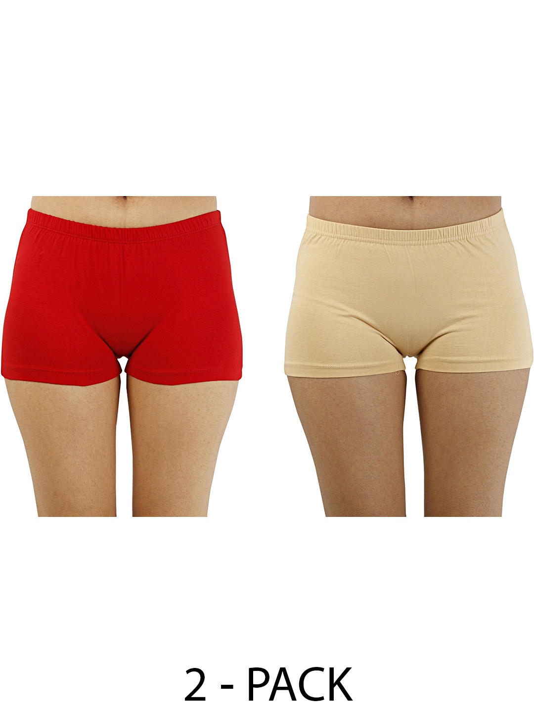 

Diving Deep Women Pack Of 2 Cotton Boy Shorts Briefs, Red