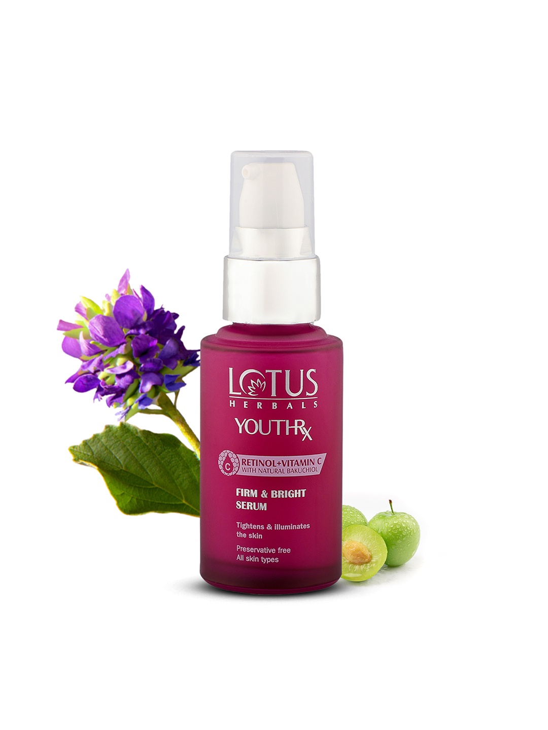 

Lotus Herbals YouthRx Firm & Bright Face Serum for Anti Ageing & Brightening - 30ml, White