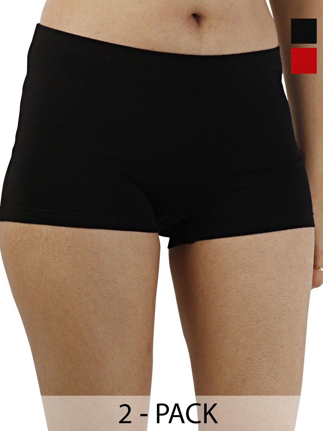 

Diving Deep Women Pack of 2 Cotton Boy Shorts Briefs, Assorted