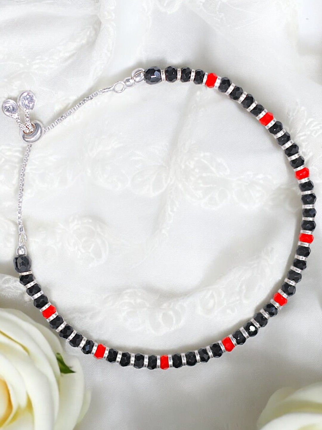 

Taraash 925 Sterling Silver Beaded Wraparound Bracelet