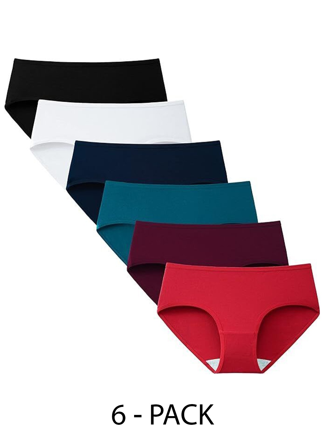 

Diving Deep Women Pack of 6 Assorted Cotton Hipster Briefs