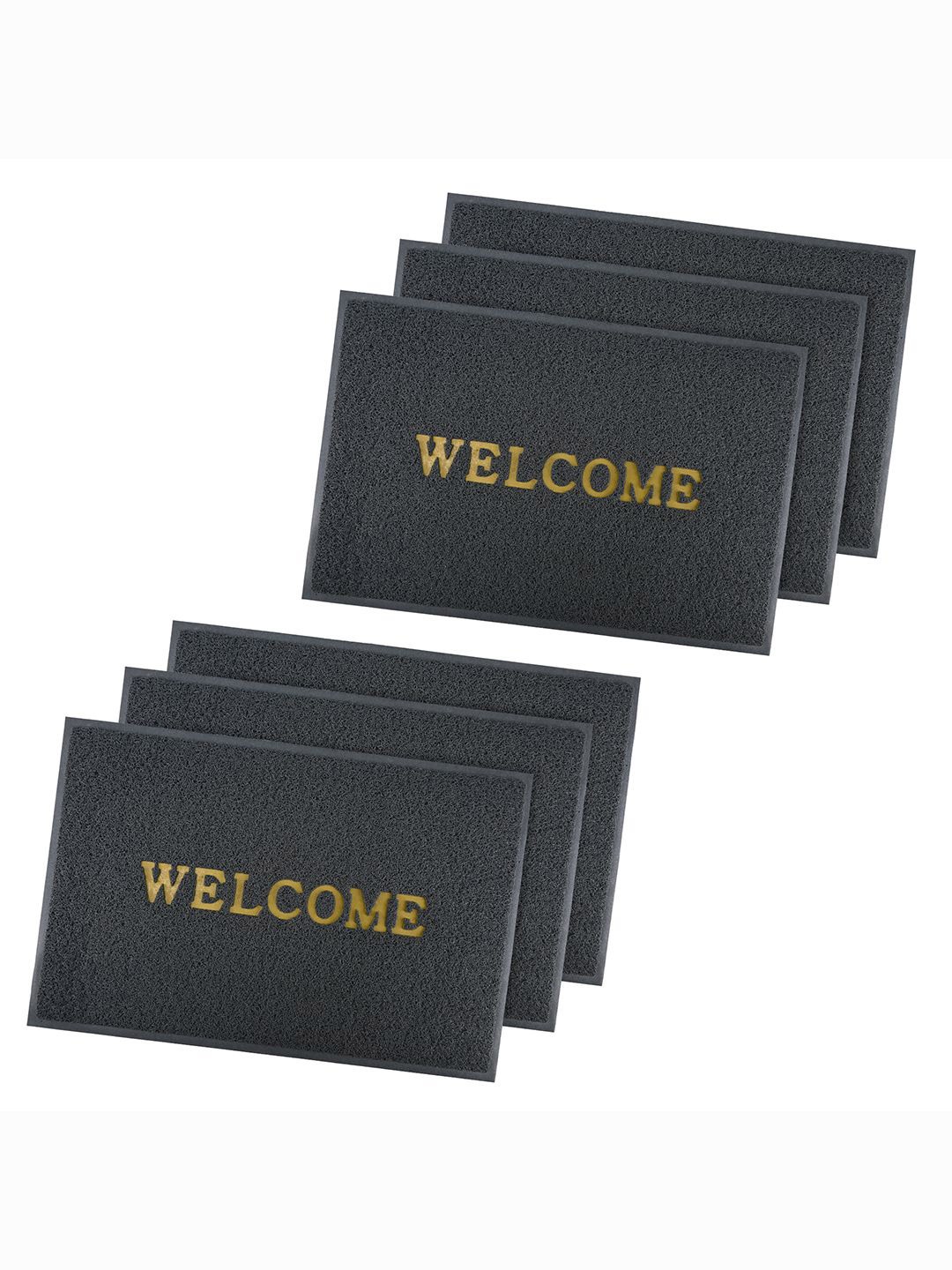 

Kuber Industries Grey 6 Pieces Printed Anti-Skid Doormats