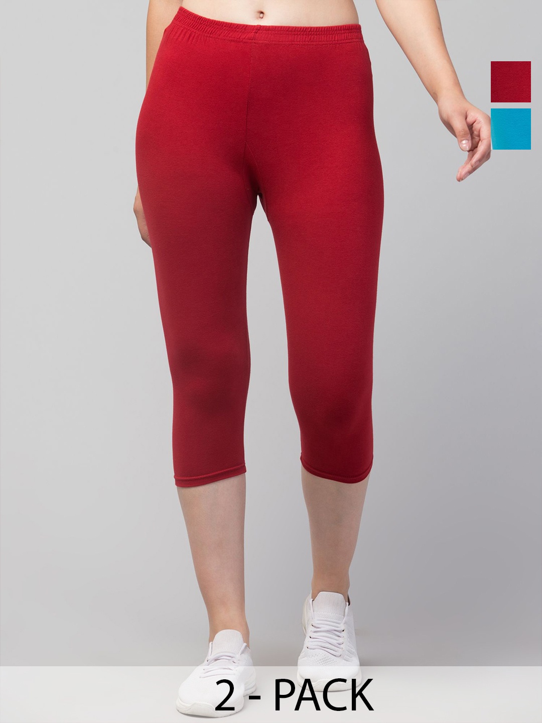 

ULLAS Women Skinny Fit Capris, Maroon
