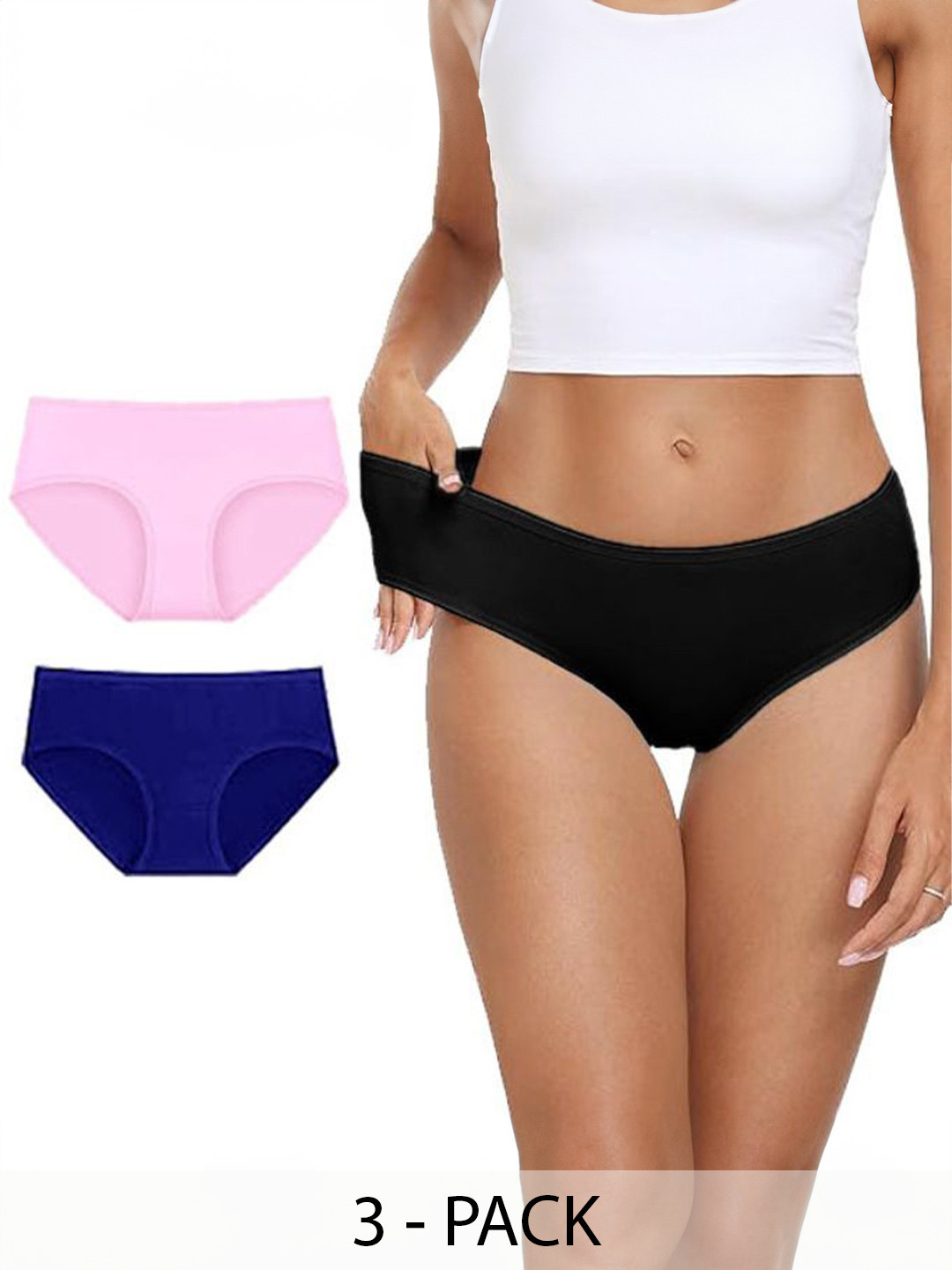 

Diving Deep Women Pack of 3 Hipster Briefs, Pink