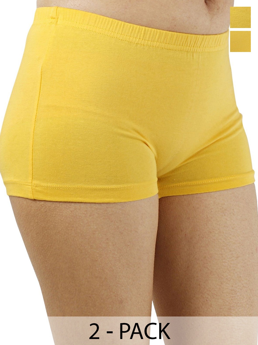 

Diving Deep Women Pack of 2 Boy Shorts Briefs, Yellow