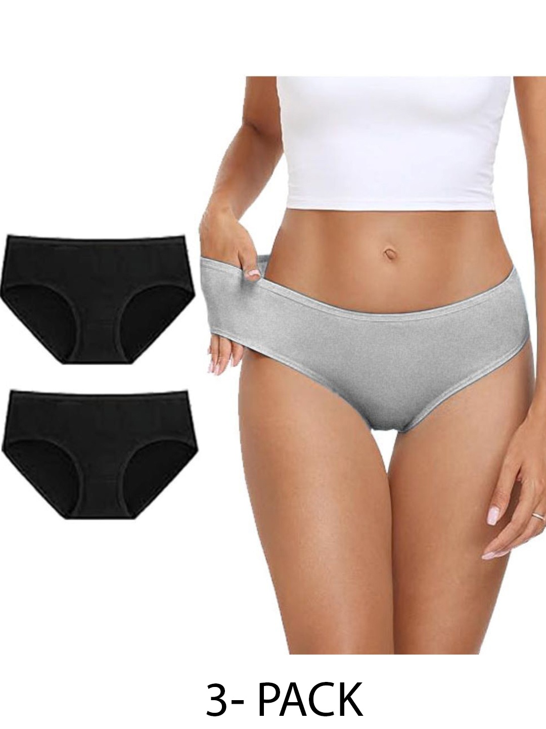 

Diving Deep Pack of 3 Hipster Briefs, Black