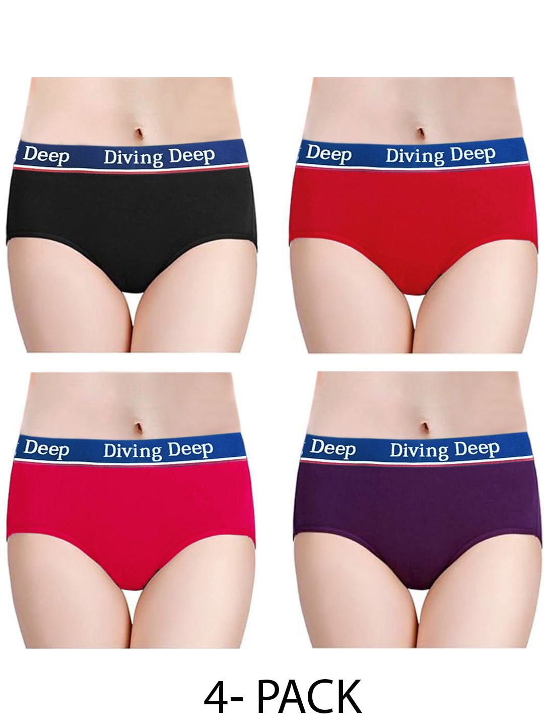 

Diving Deep Pack of 4 Hipster Briefs, Multi