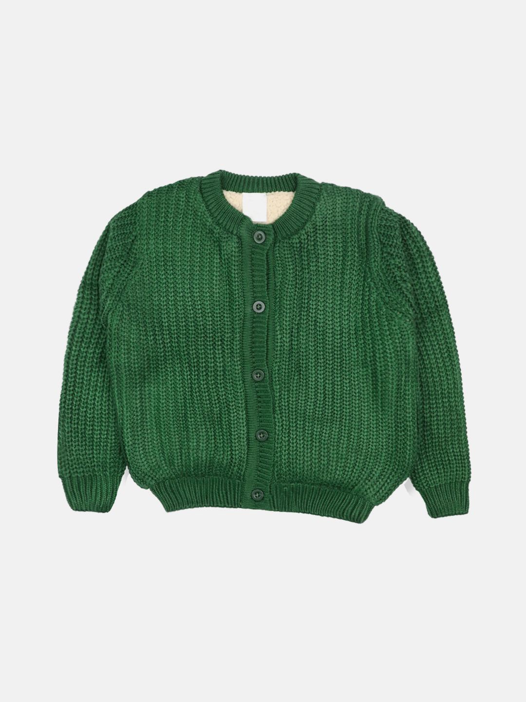 

CHKOKKO Boys Ribbed Woollen Cardigan, Green
