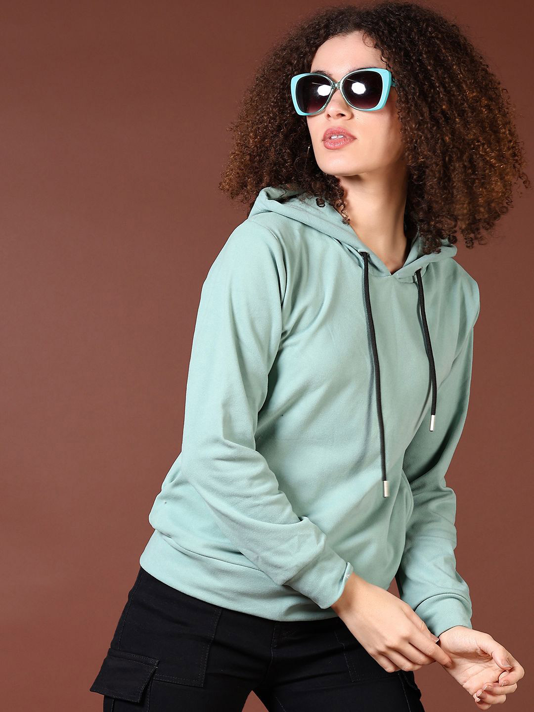 

V-Mart Women Hooded Sweatshirt, Green