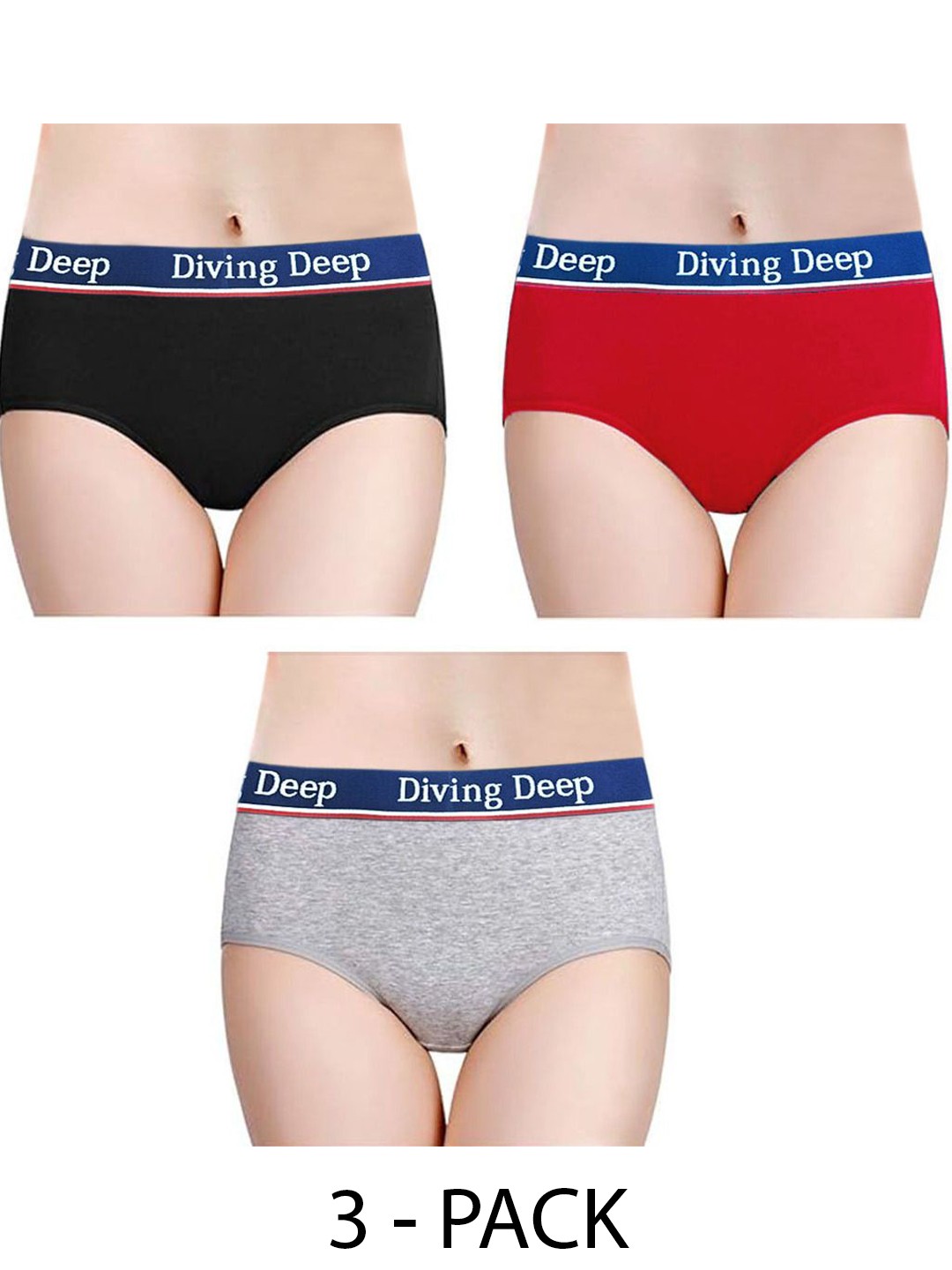 

Diving Deep Pack of 3 Hipster Briefs, Multi