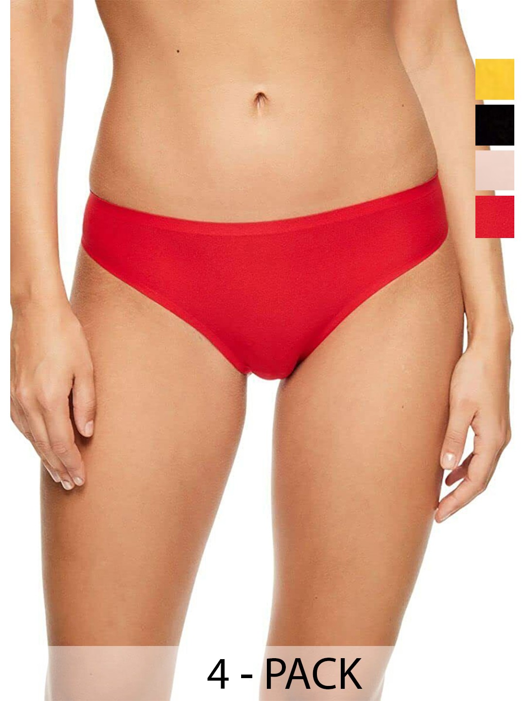 

Diving Deep Women Pack of 4 Cotton Cotton Thongs Briefs, Assorted