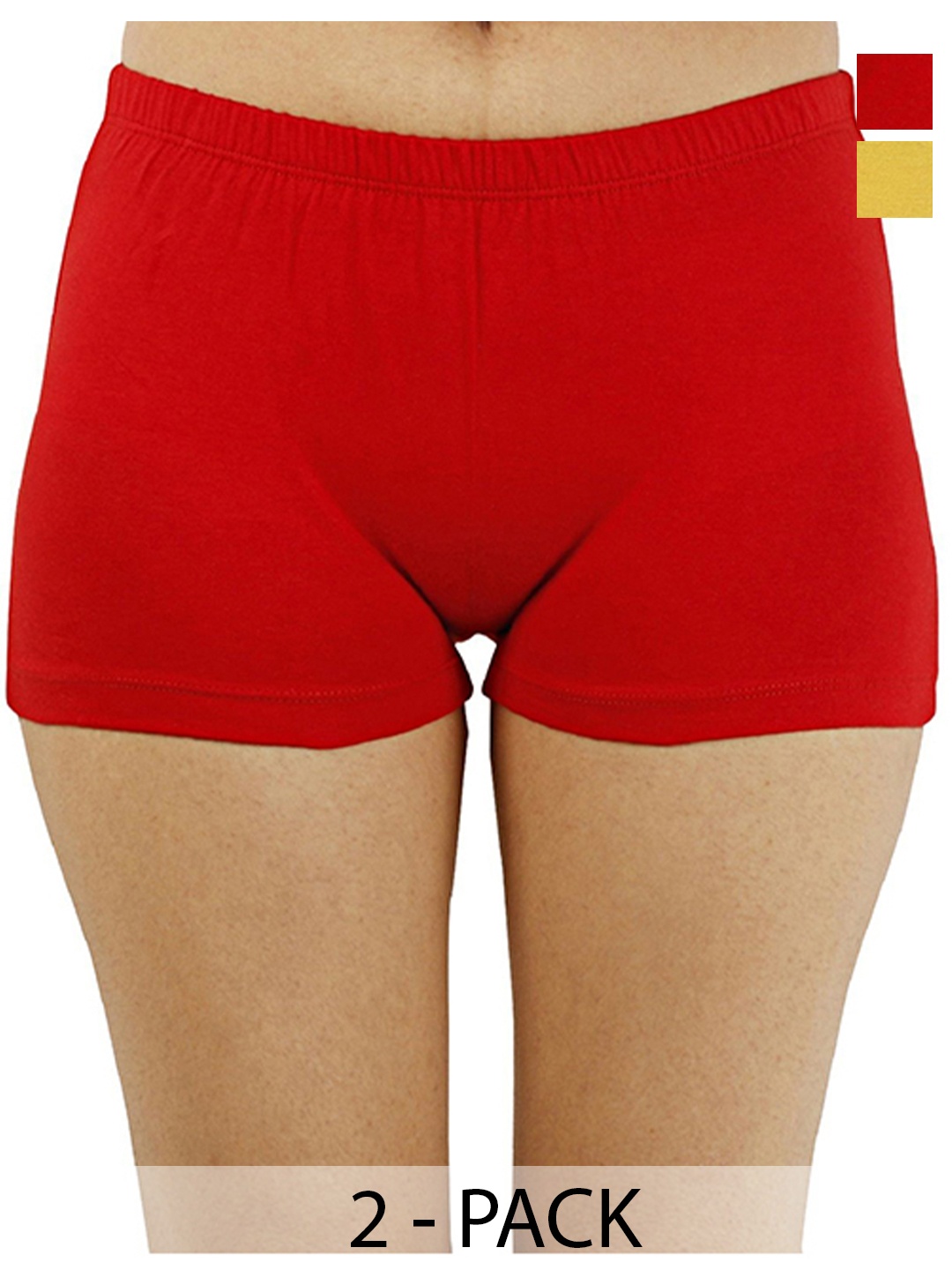 

Diving Deep Women Pack of 2 Cotton Boy Shorts Briefs, Red