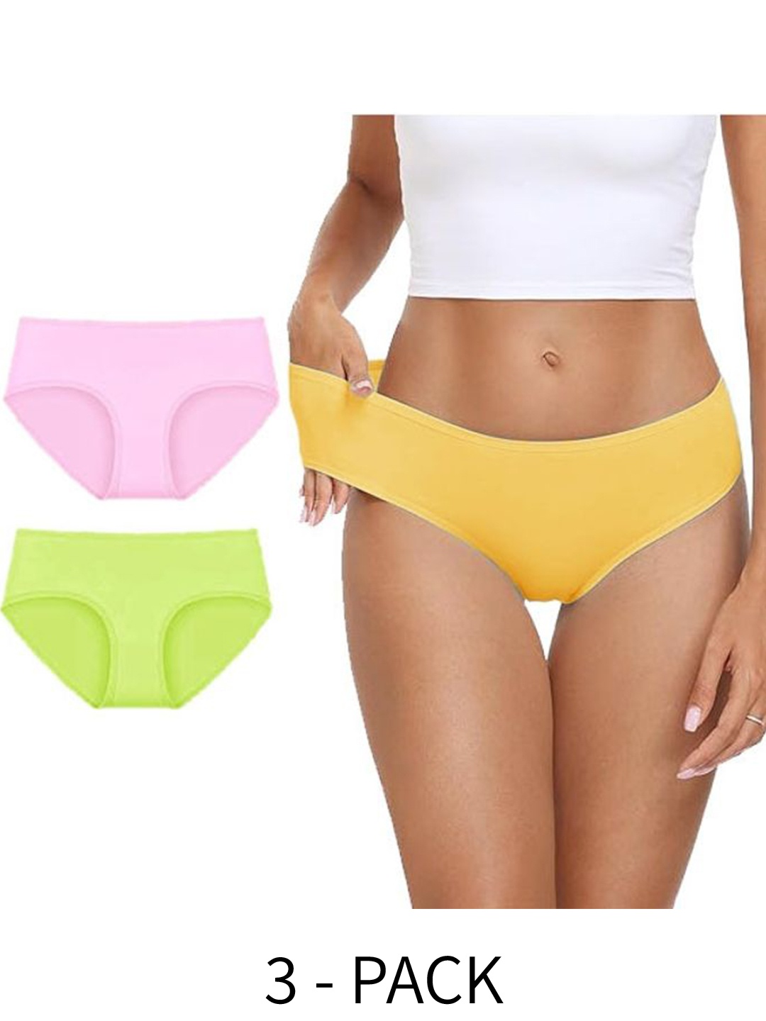 

Diving Deep Women Pack of 3 Cotton Hipster Briefs, Assorted
