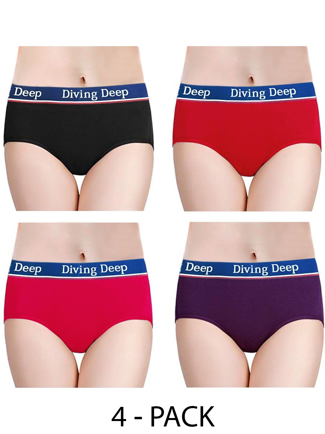 

Diving Deep Pack of 4 Hipster Briefs, Multi