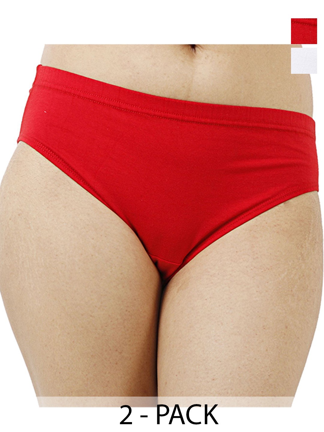 

Diving Deep Women Plus Size Pack of 2 Cotton Hipster Briefs, White