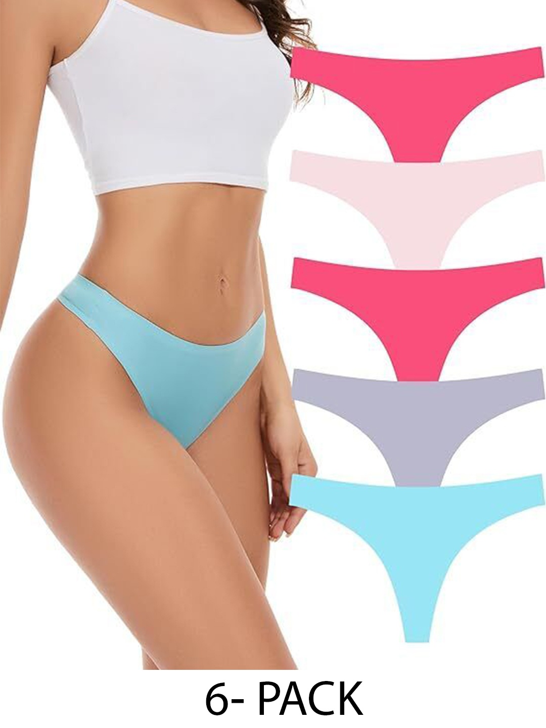 

Diving Deep Pack of 6 Thongs Briefs, Multi