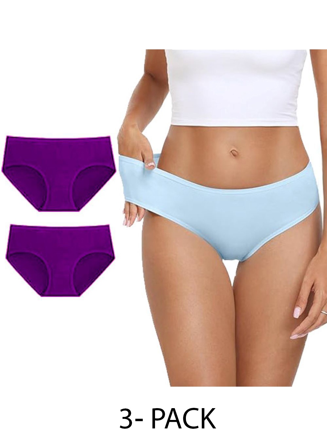 

Diving Deep Women Pack of 3 Hipster Briefs, Purple