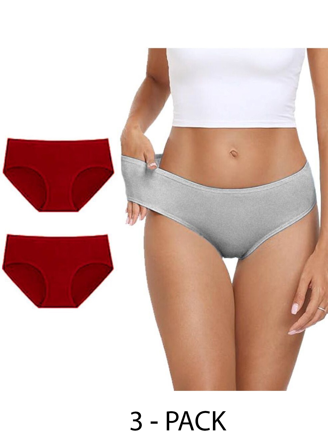 

Diving Deep Women Pack of 3 Cotton Hipster Briefs, Assorted