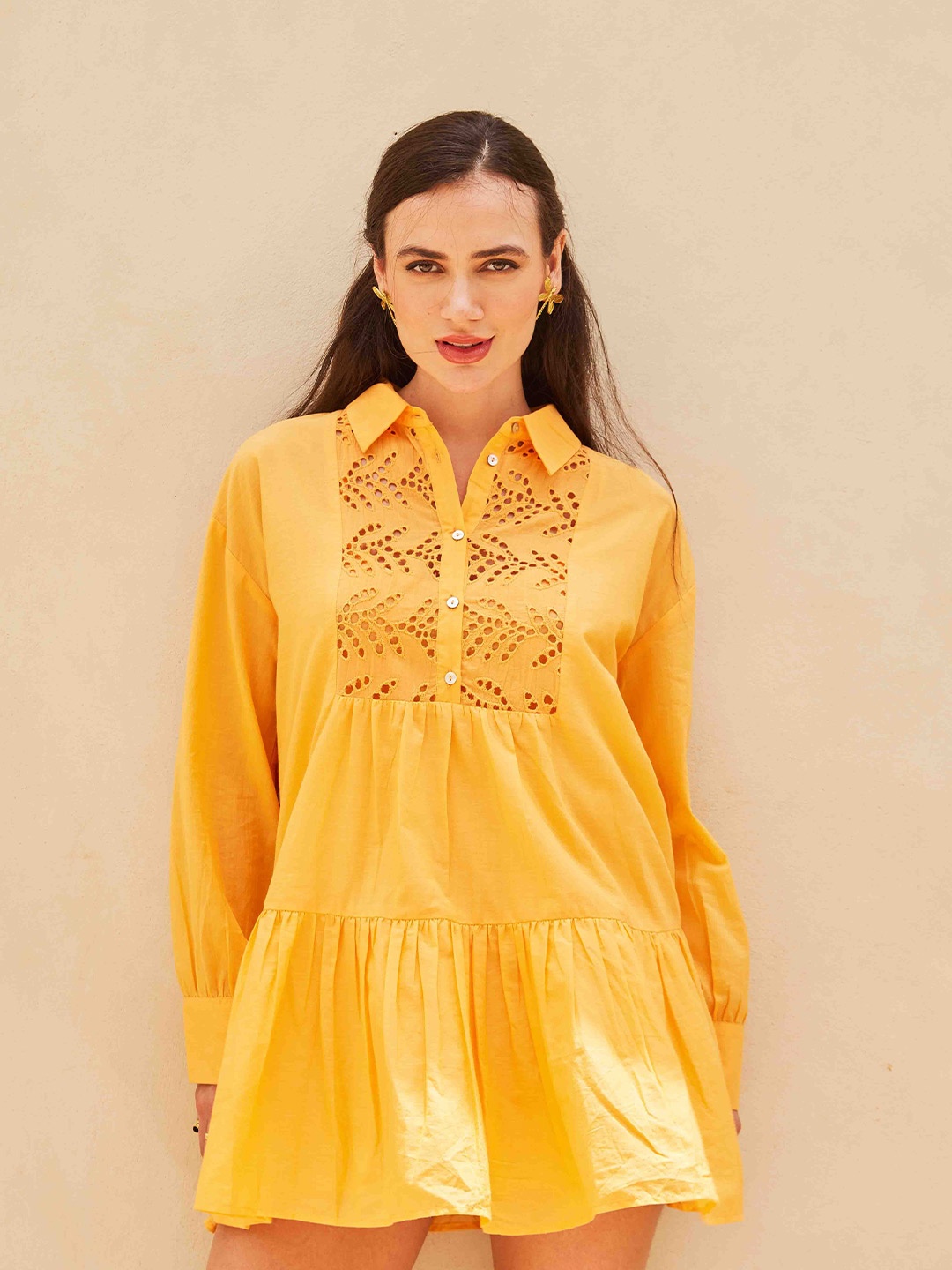 

House of Sal Bell Sleeve A-Line Dress, Multi