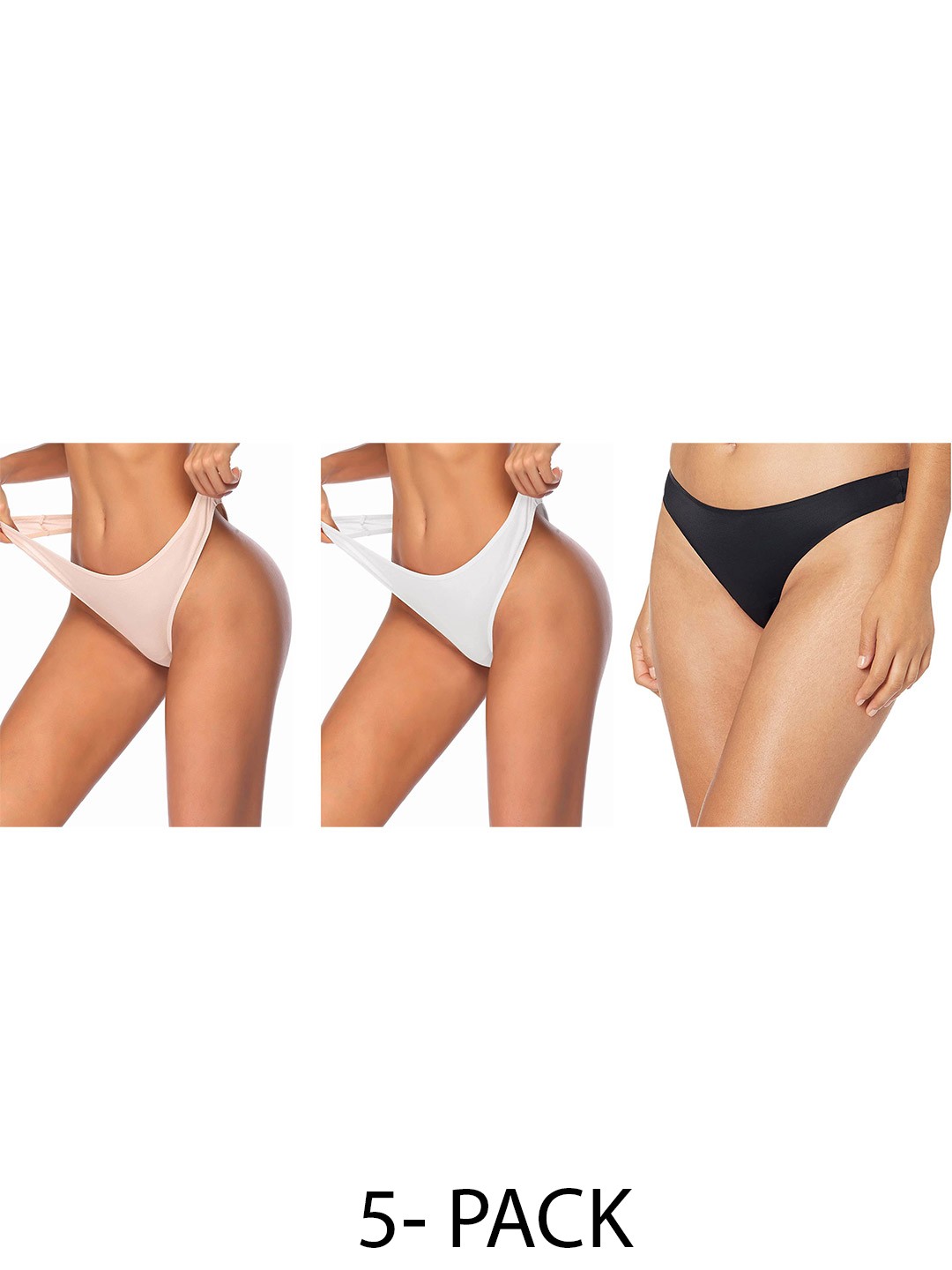

Diving Deep Women Pack of 3 Thongs Briefs, Beige