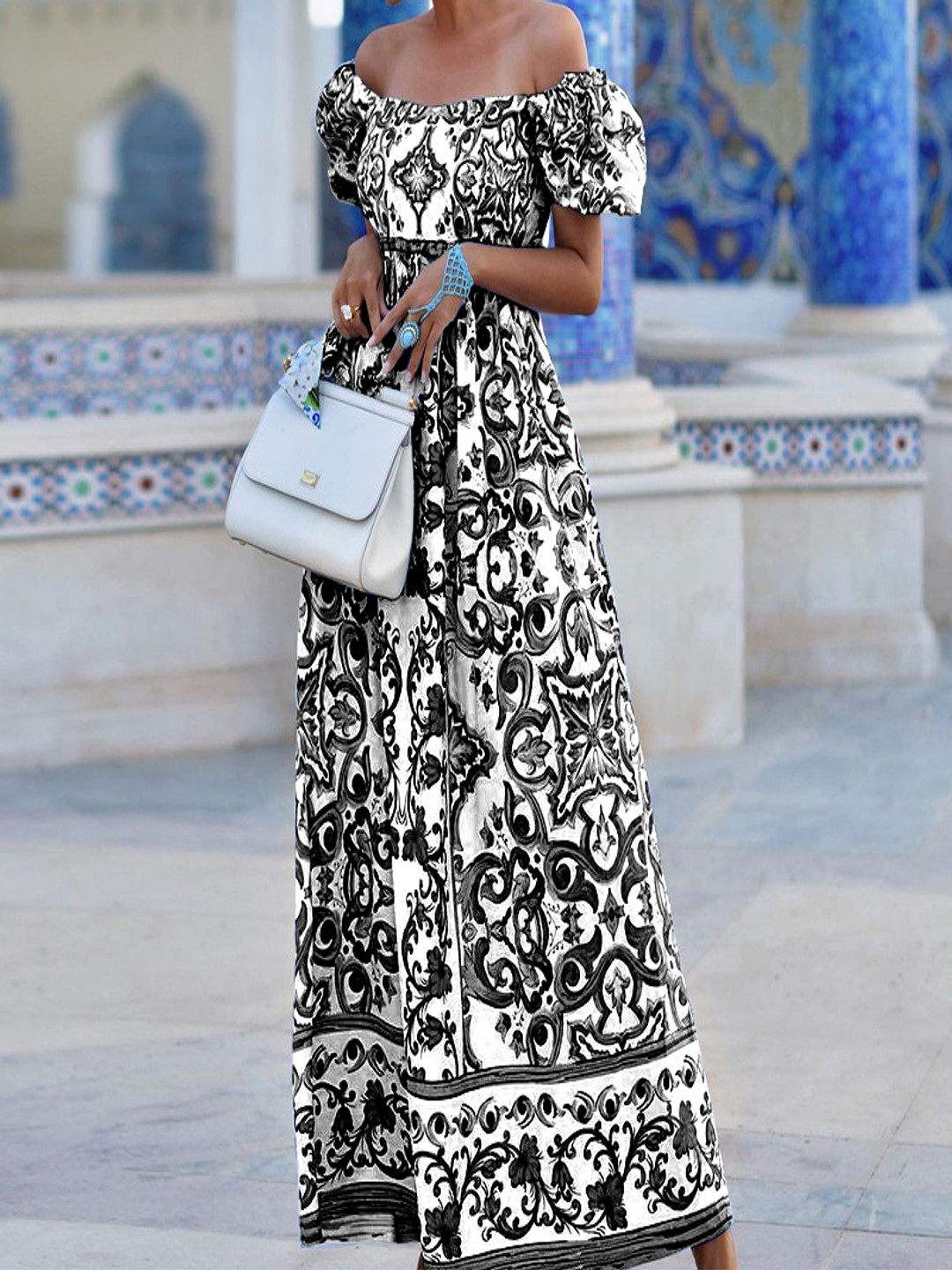 

StyleCast Print Maxi Dress, Black