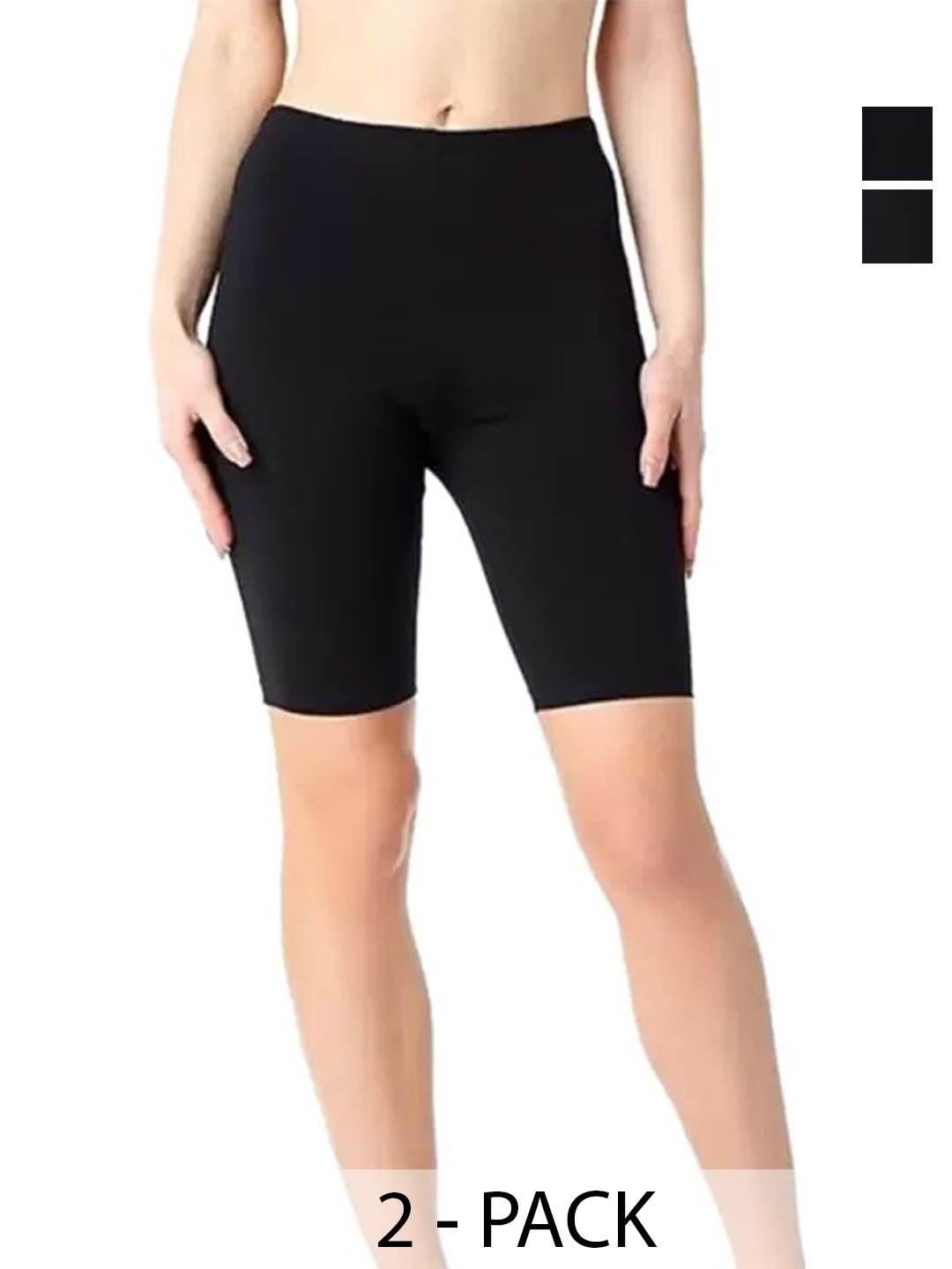 

Diving Deep Women Pack of 2 Cotton Low-Rise Boy Shorts Briefs, Black
