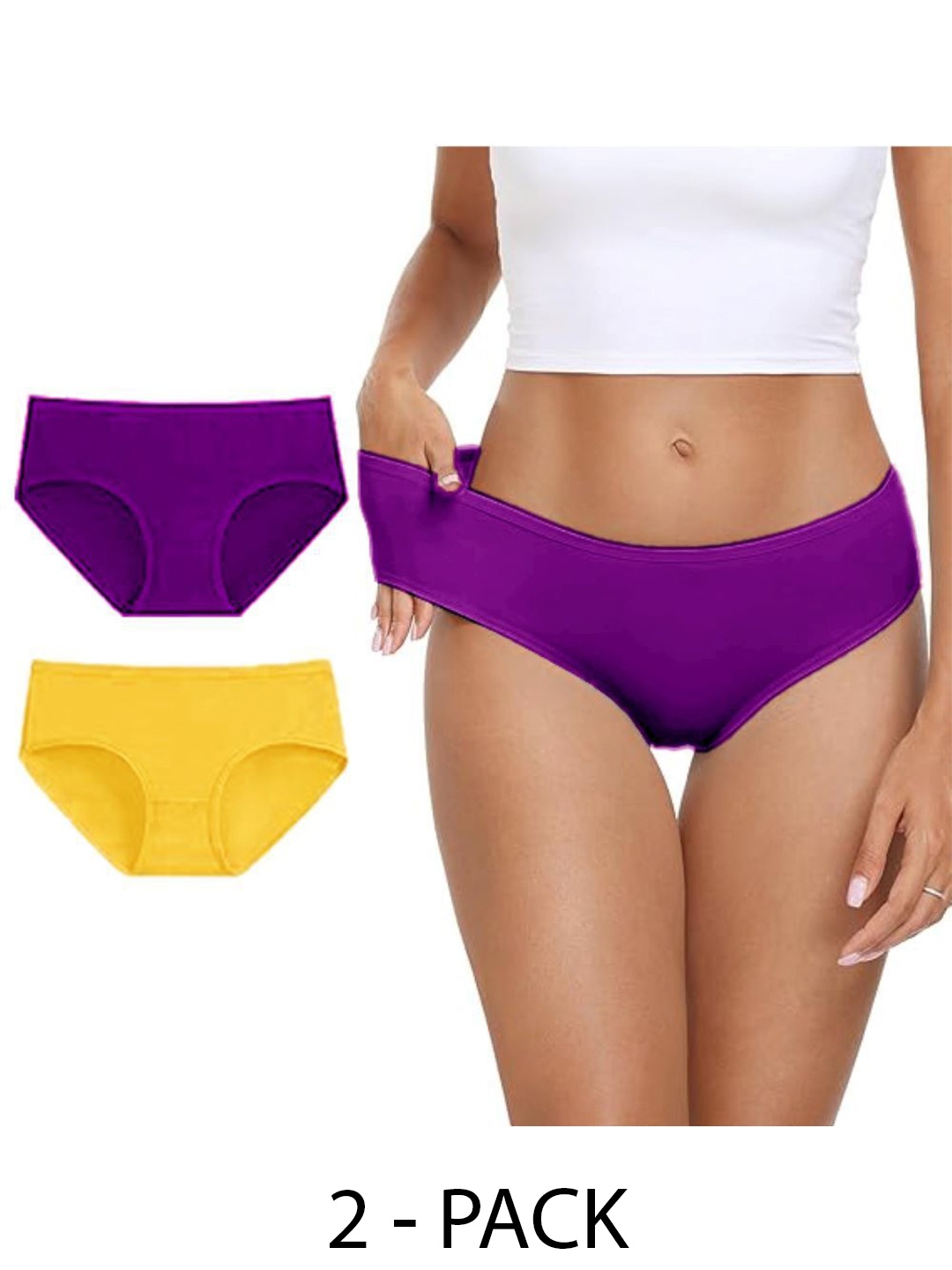 

Diving Deep Pack of 2 Cotton Hipster Briefs, Purple