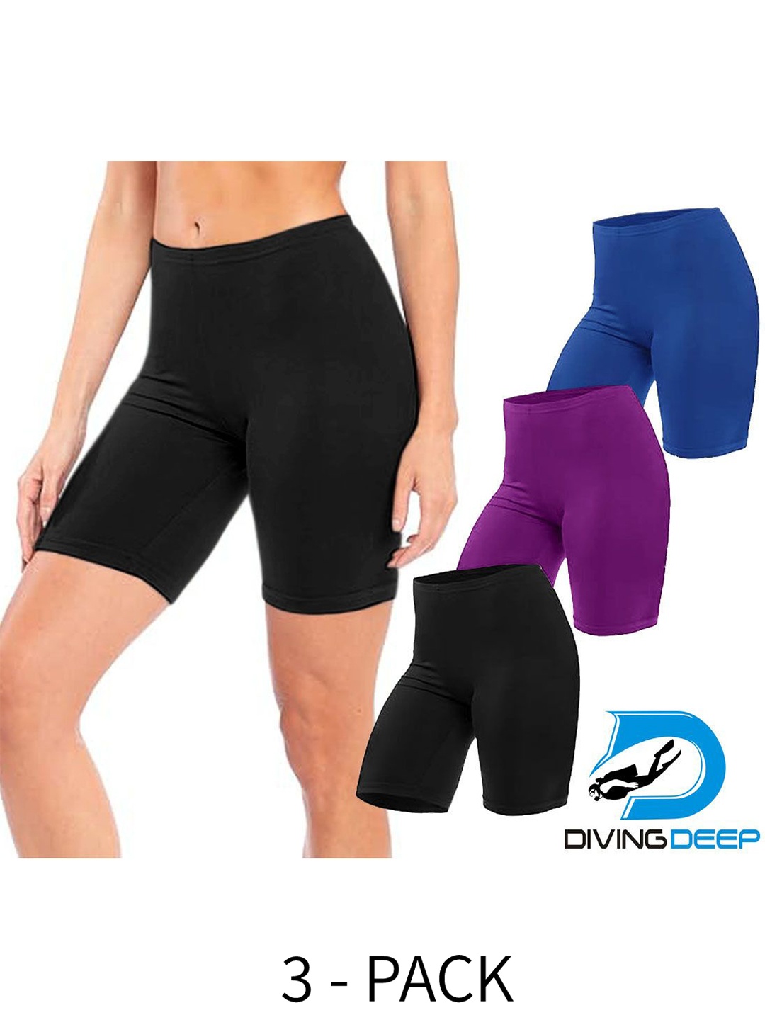 

Diving Deep Women Pack of 3 Cotton Boy Shorts Briefs, Assorted