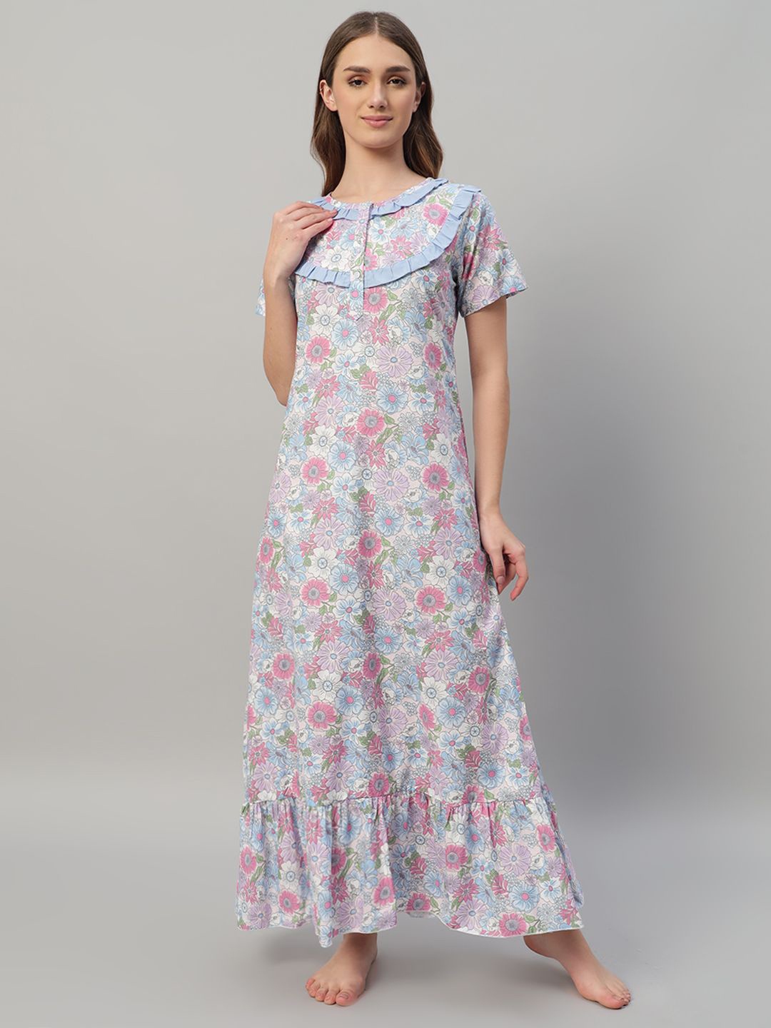 

SEPHANI Printed Maxi Nightdress, Blue